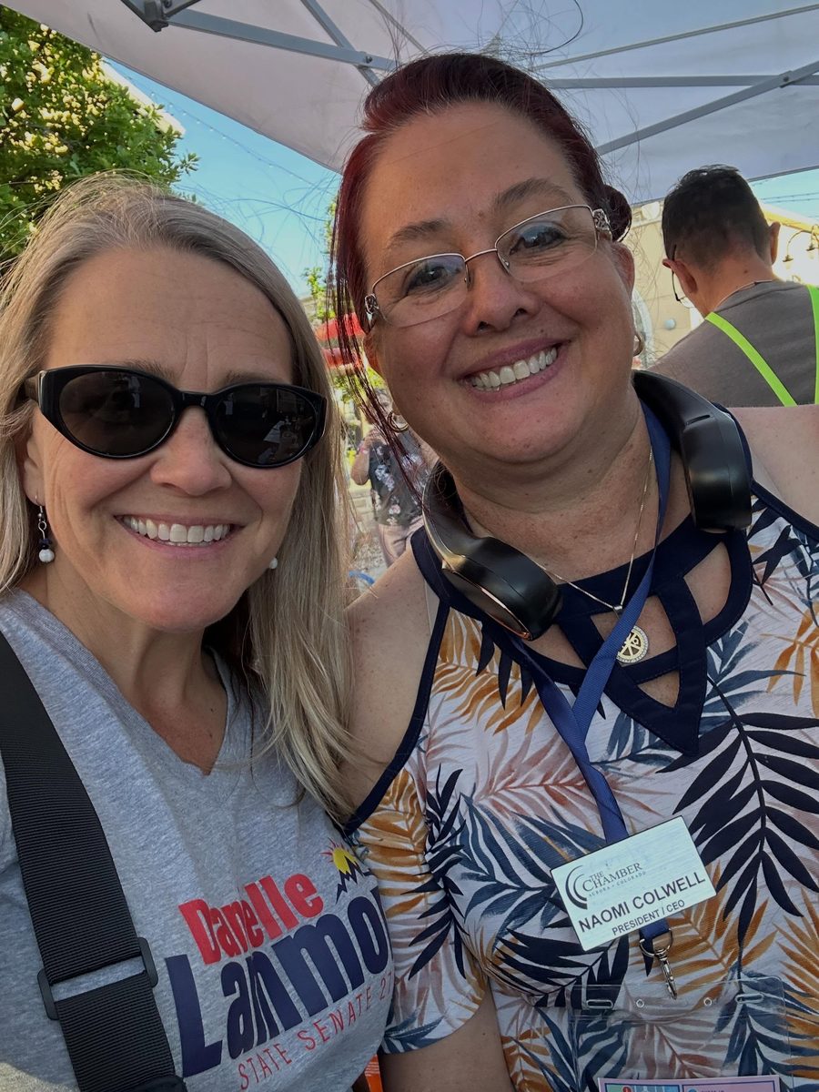 Danielle Lammon with Naomi Colwell, President of the Aurora Chamber of Commerce.